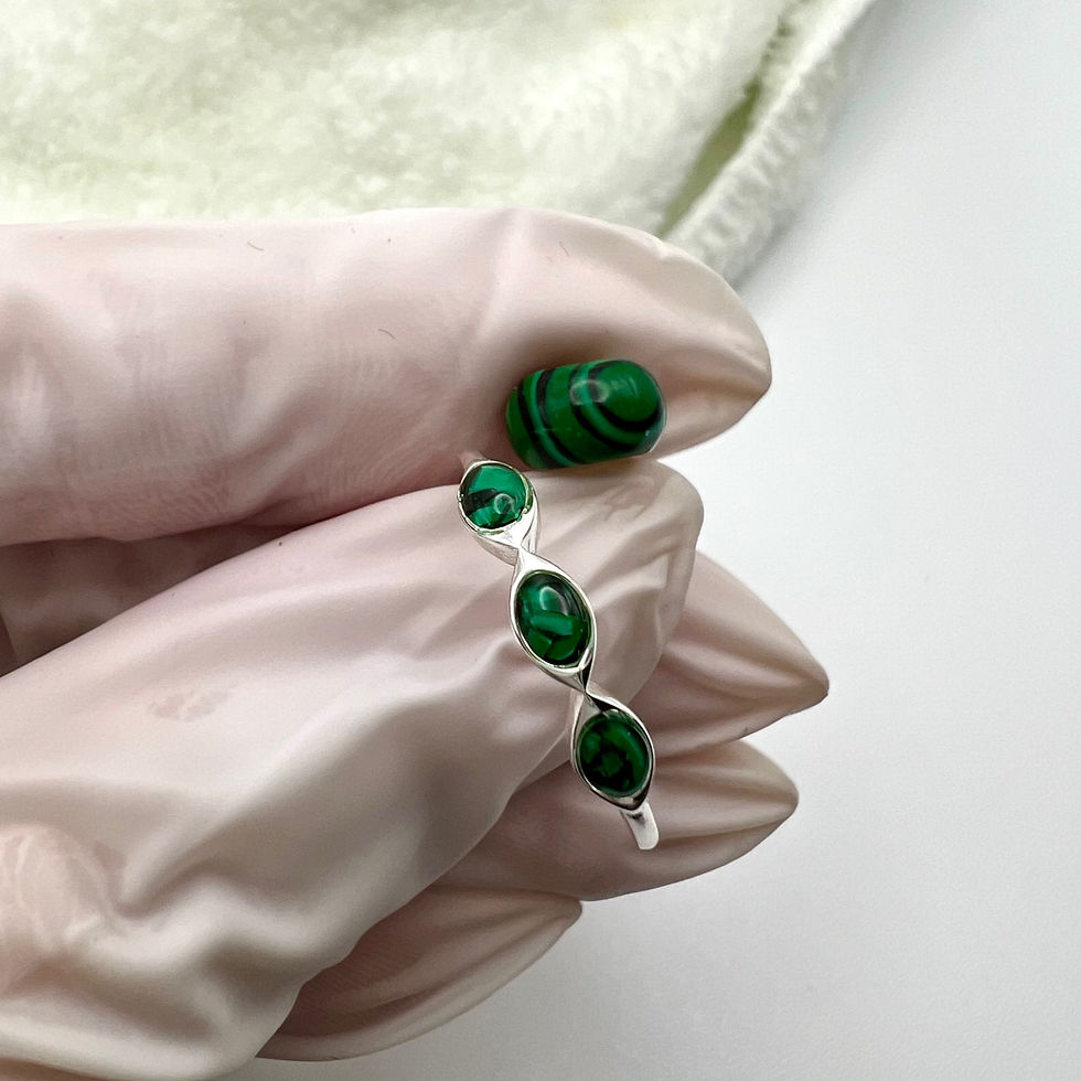縮圖：Cremation Triple Stone Ring - .960 Silver