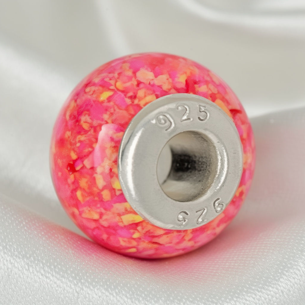 European Cremation Ash and Opal Bead OP42