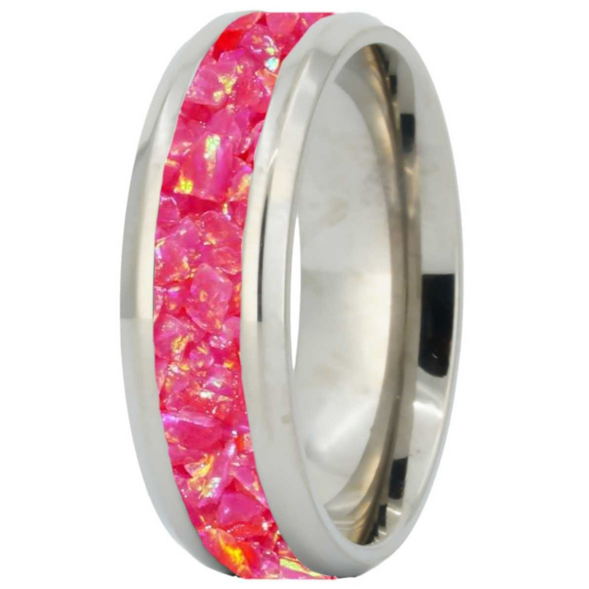 Cremation Ring - Ring - Hot Pink Opal - OP 43