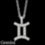 Zodiac Gemini .960 Silver Moissanite Diamond Necklace