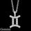 Miniature : Zodiac Gemini .960 Silver Moissanite Diamond Necklace