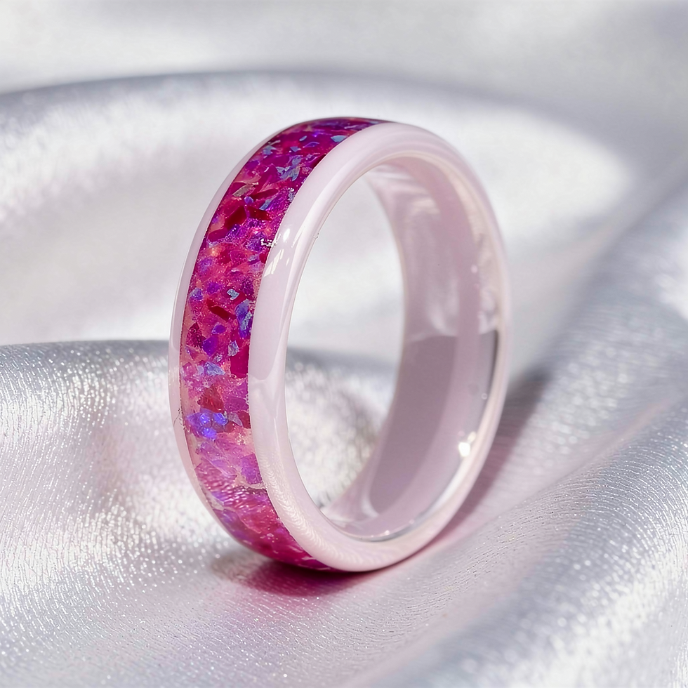 Cremation 6MM White Ceramic Ring