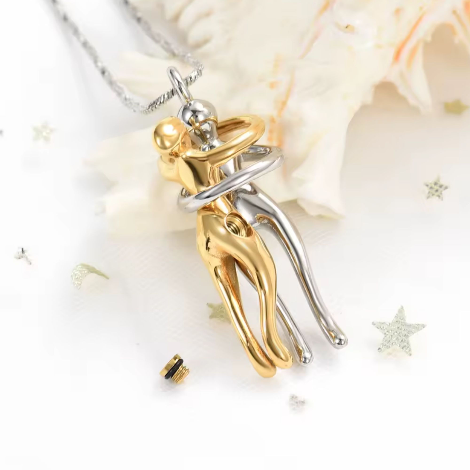 Cremation Embracing Love Urn Pendant