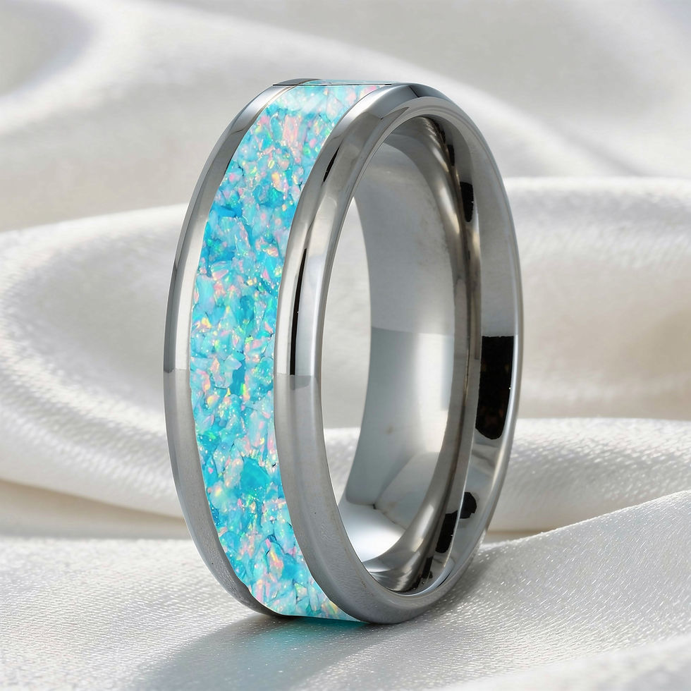 Cremation Jewelry - Ring - Magic Lake Blue OP 86