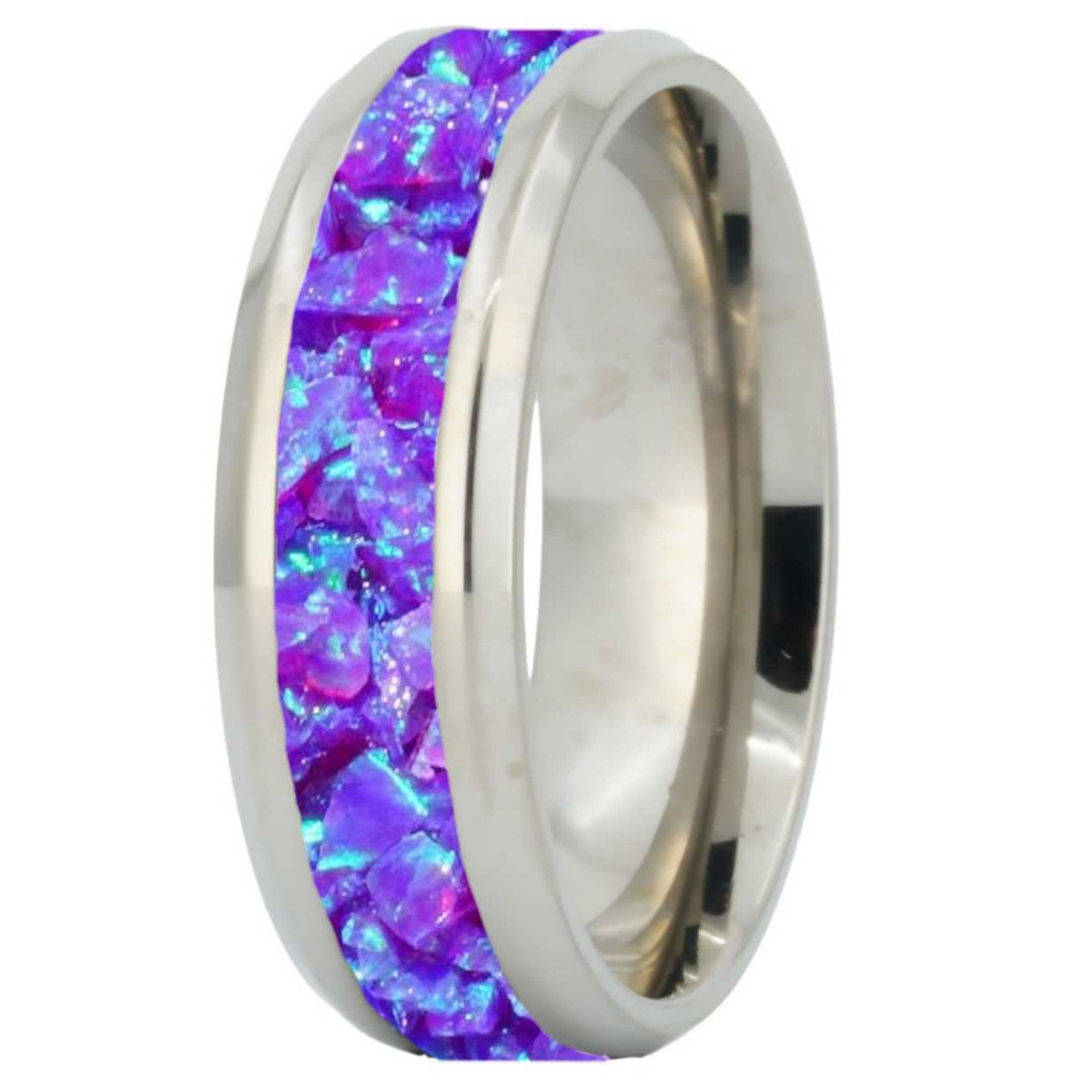 Cremation Jewelry - Ring - Sleepy Lavender #2 Opal - OP 52