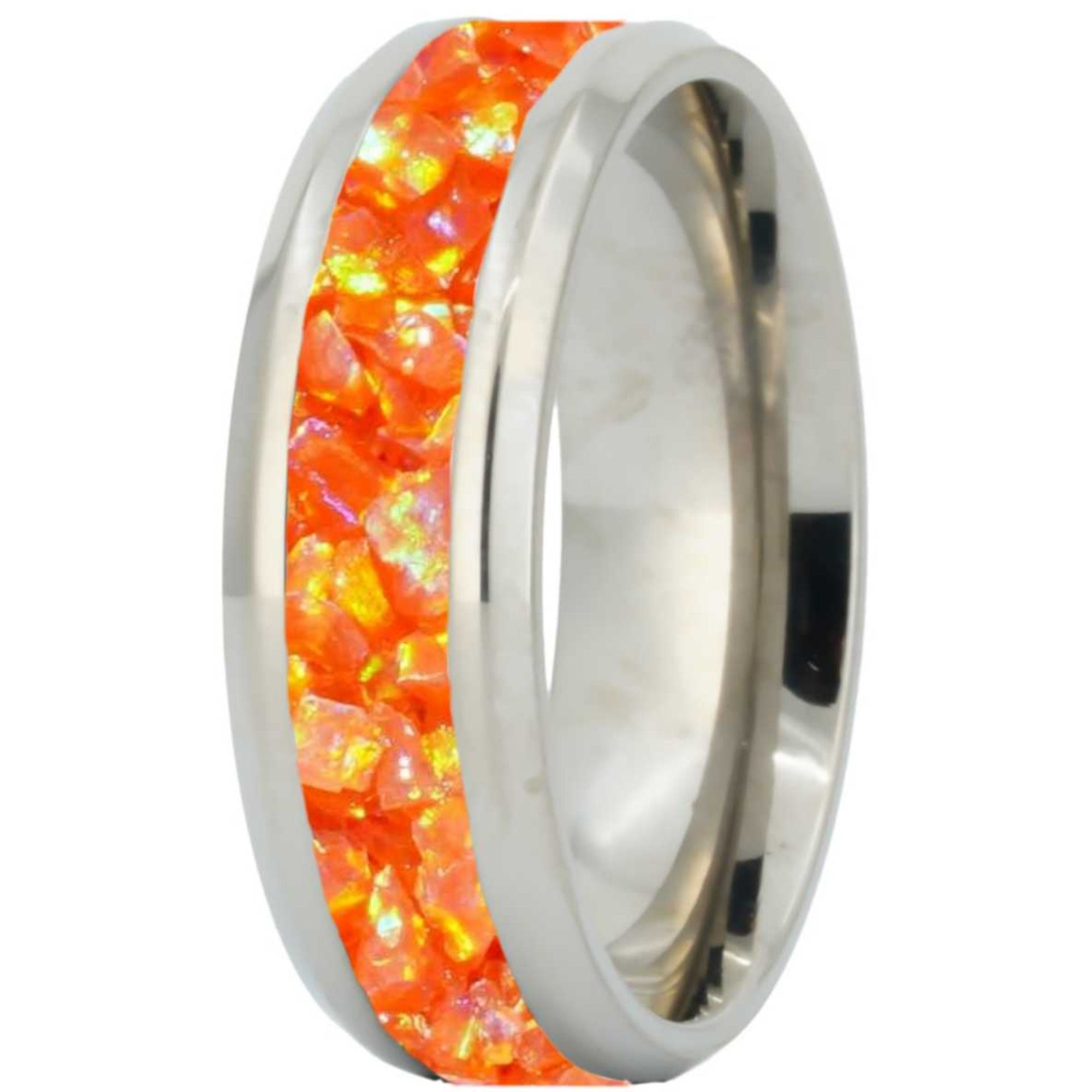 Cremation Jewelry - Ring - Multi Fire Opal - OP 37