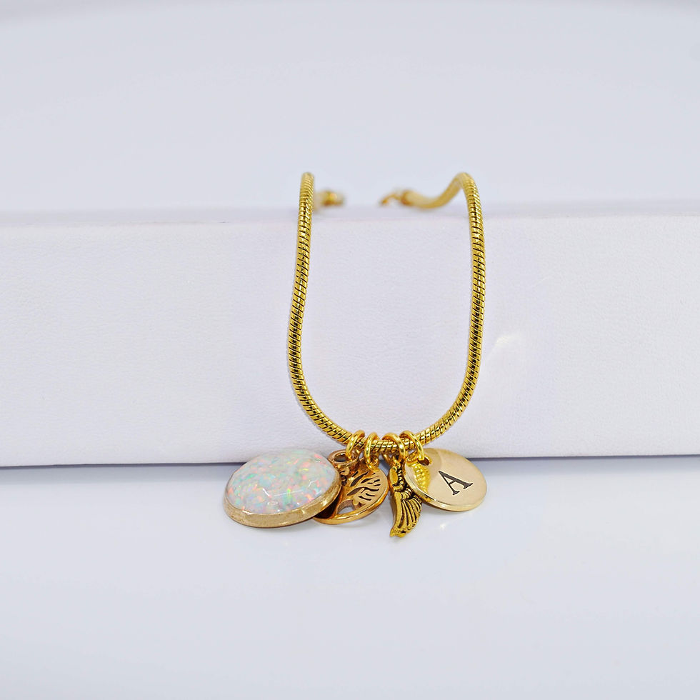 Cremation Gold Memory Charm Bracelet