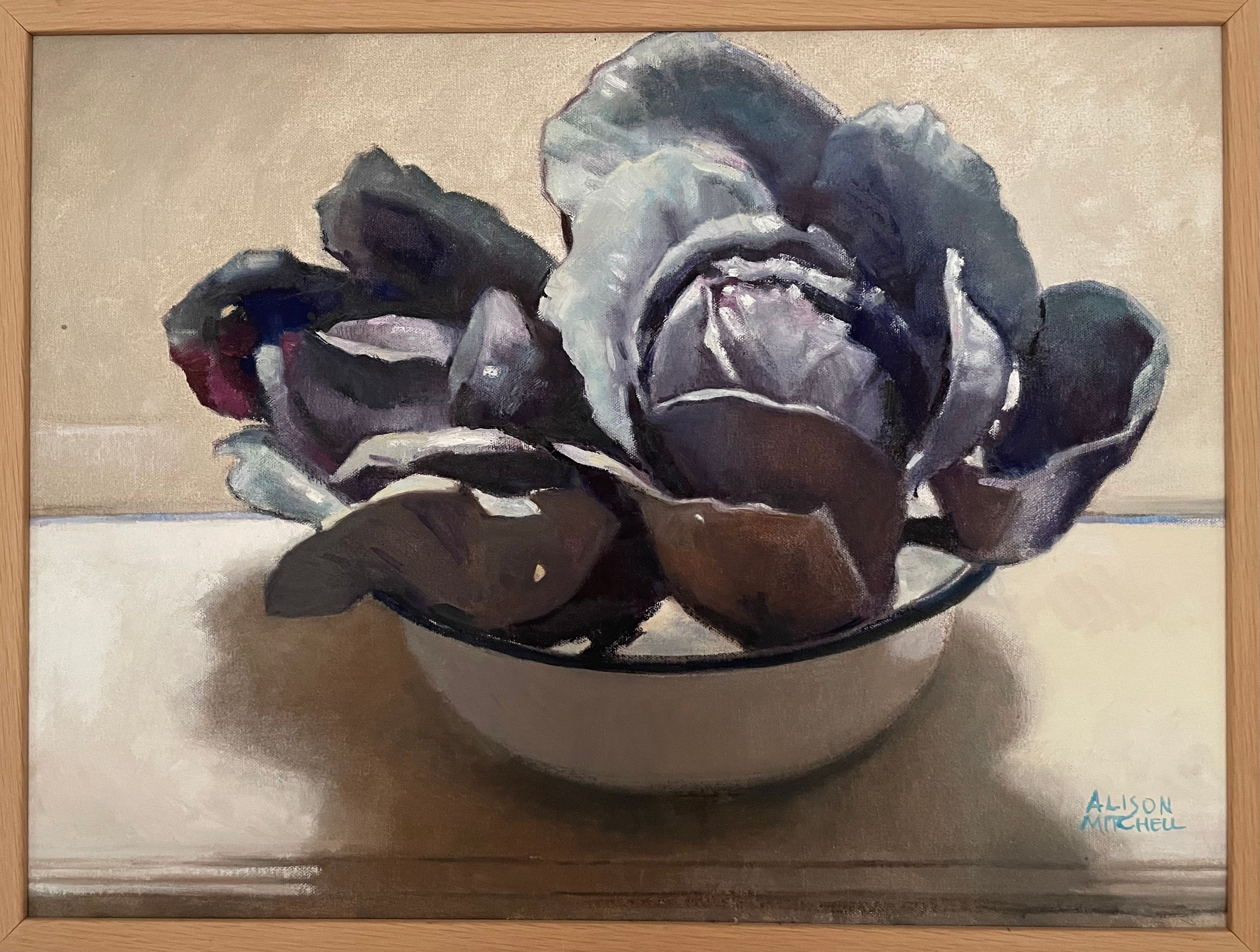 Cabbages In Enamel Bowl