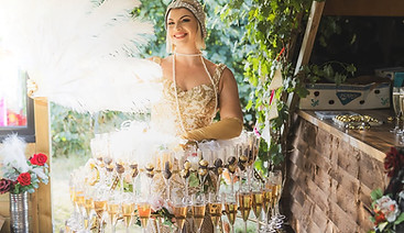 Book a living champagne glass meet and greet performer for your corporate event or wedding