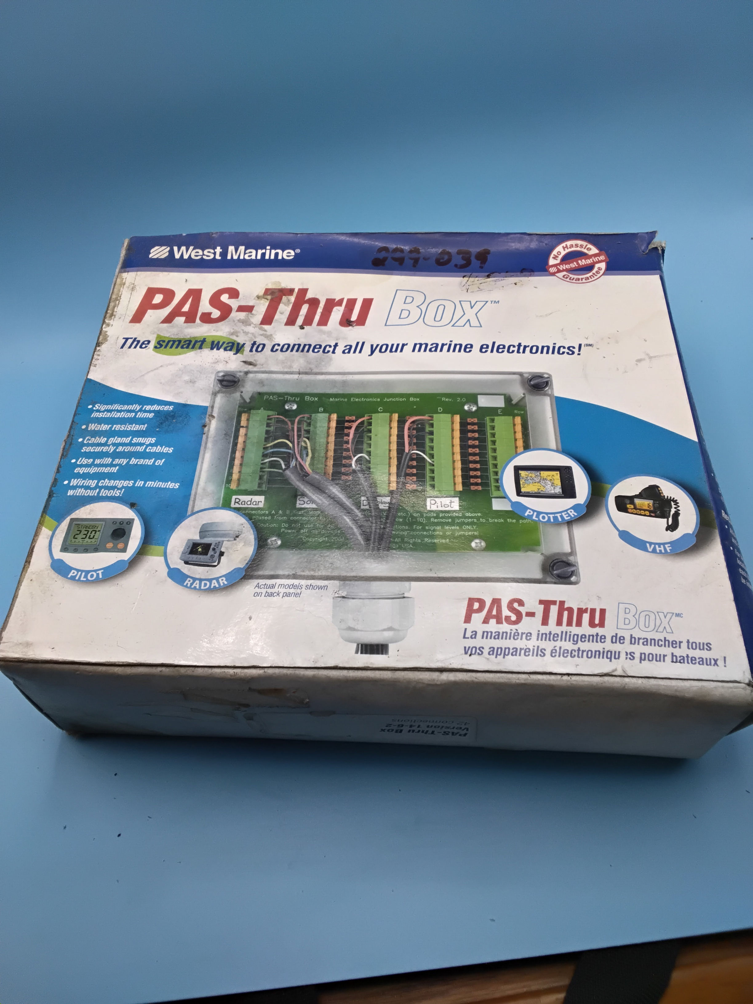 West Marine PAS-Thru Box Marine Electronics Junction Box NOS Sealed