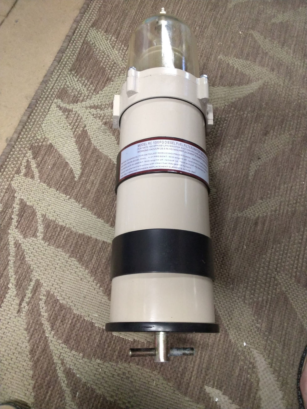 Thumbnail: RC1000FG Diesel Fuel Filter Water Separator Marine Assembly W/ Fittings NOS