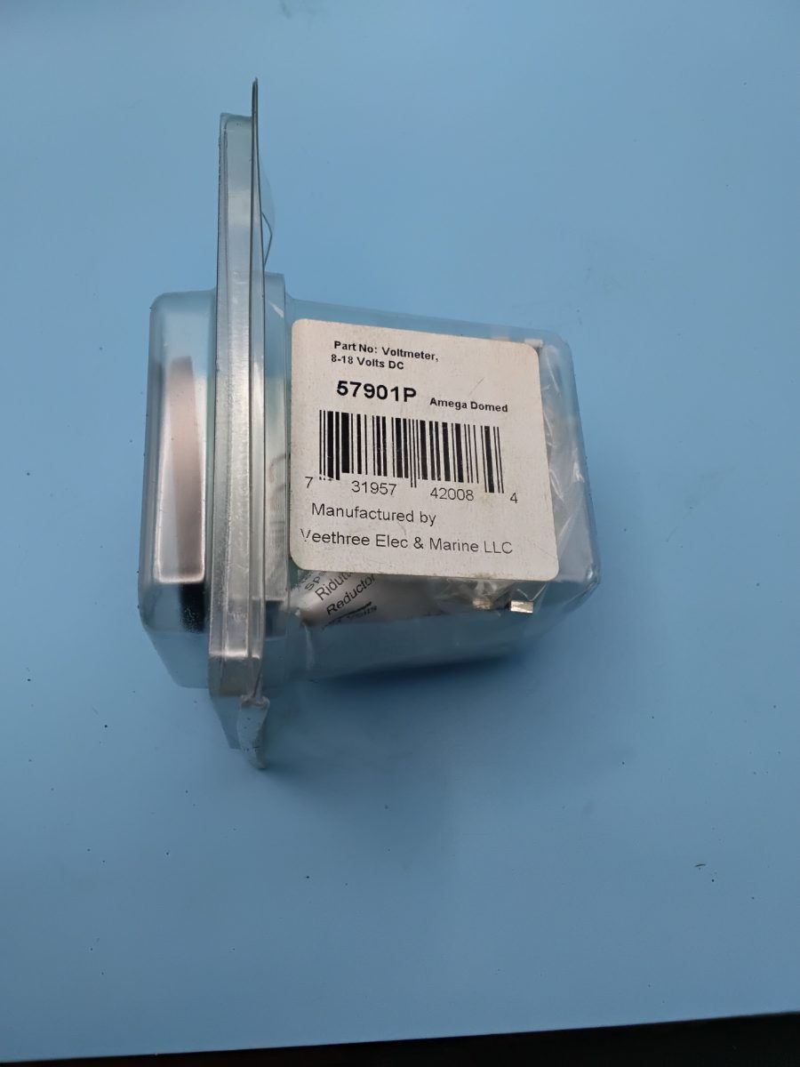 Thumbnail: Veethree Amega Domed Marine Voltmeter 8-18 Volts DC