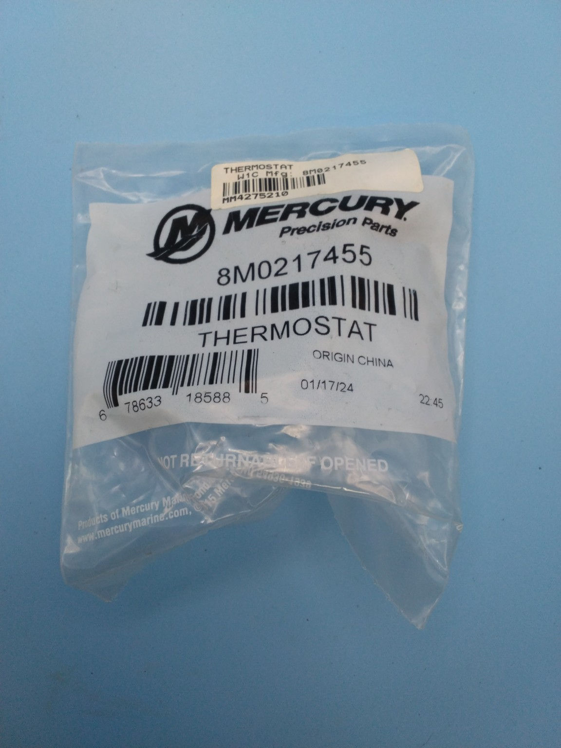 Mercury 8M0217455 Thermostat Marine Outboard OEM Genuine New