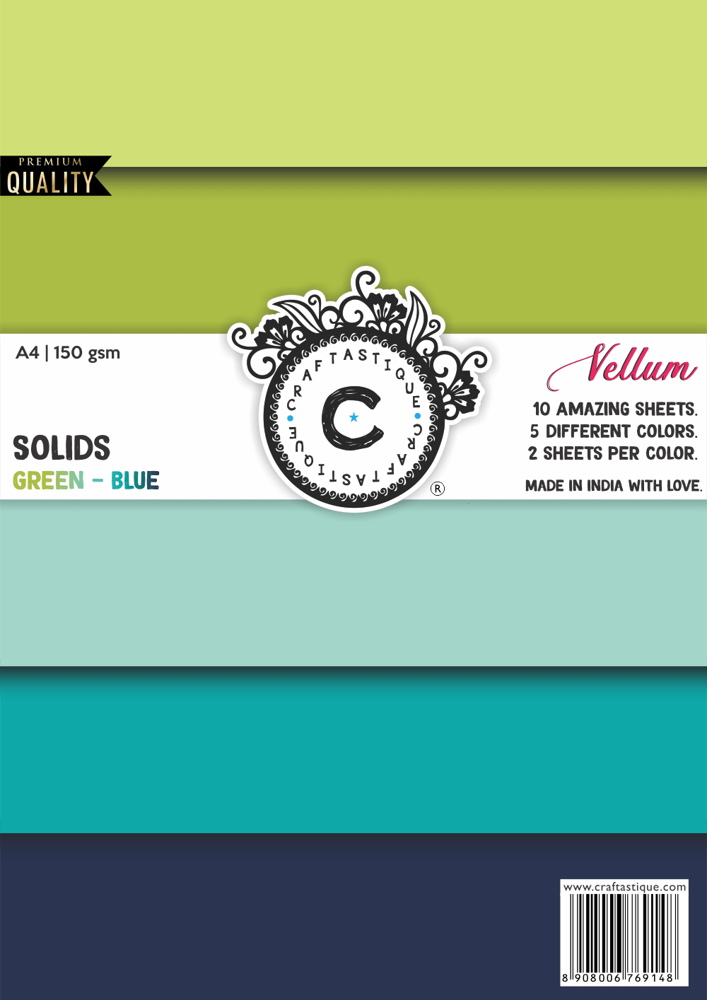 Green - Blue : Solids Printed Vellum