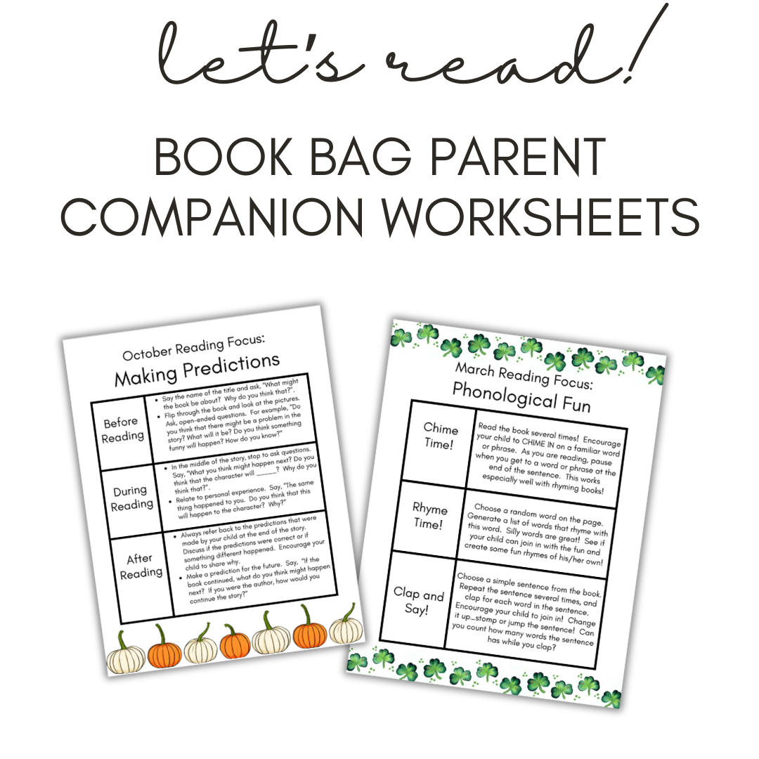 Book Bag Parent Companion Sheets