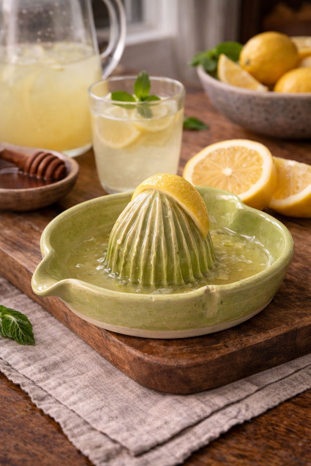 Lime green fruit juicer