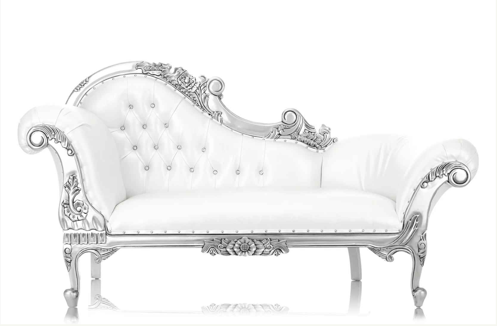 Cleopatra Throne White & Silver