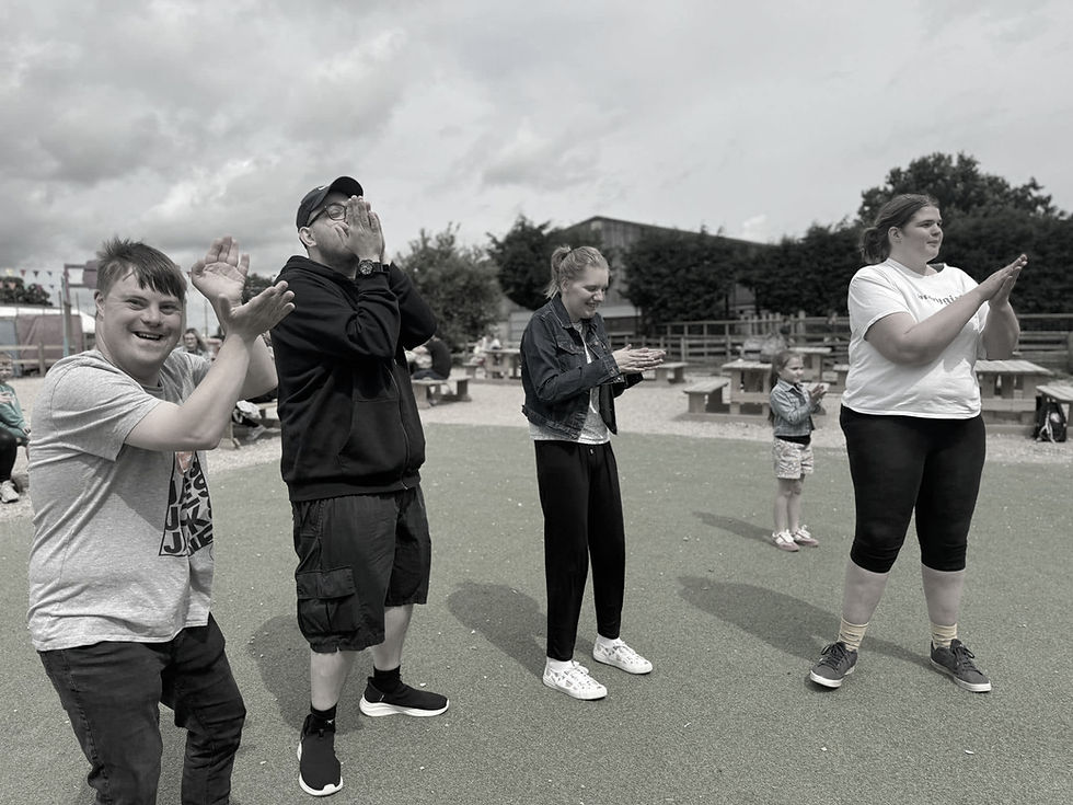Some of our service users cheering and celebrating