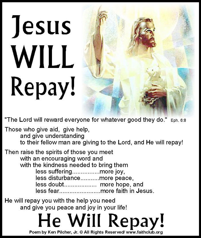 Jesus Will Repay!