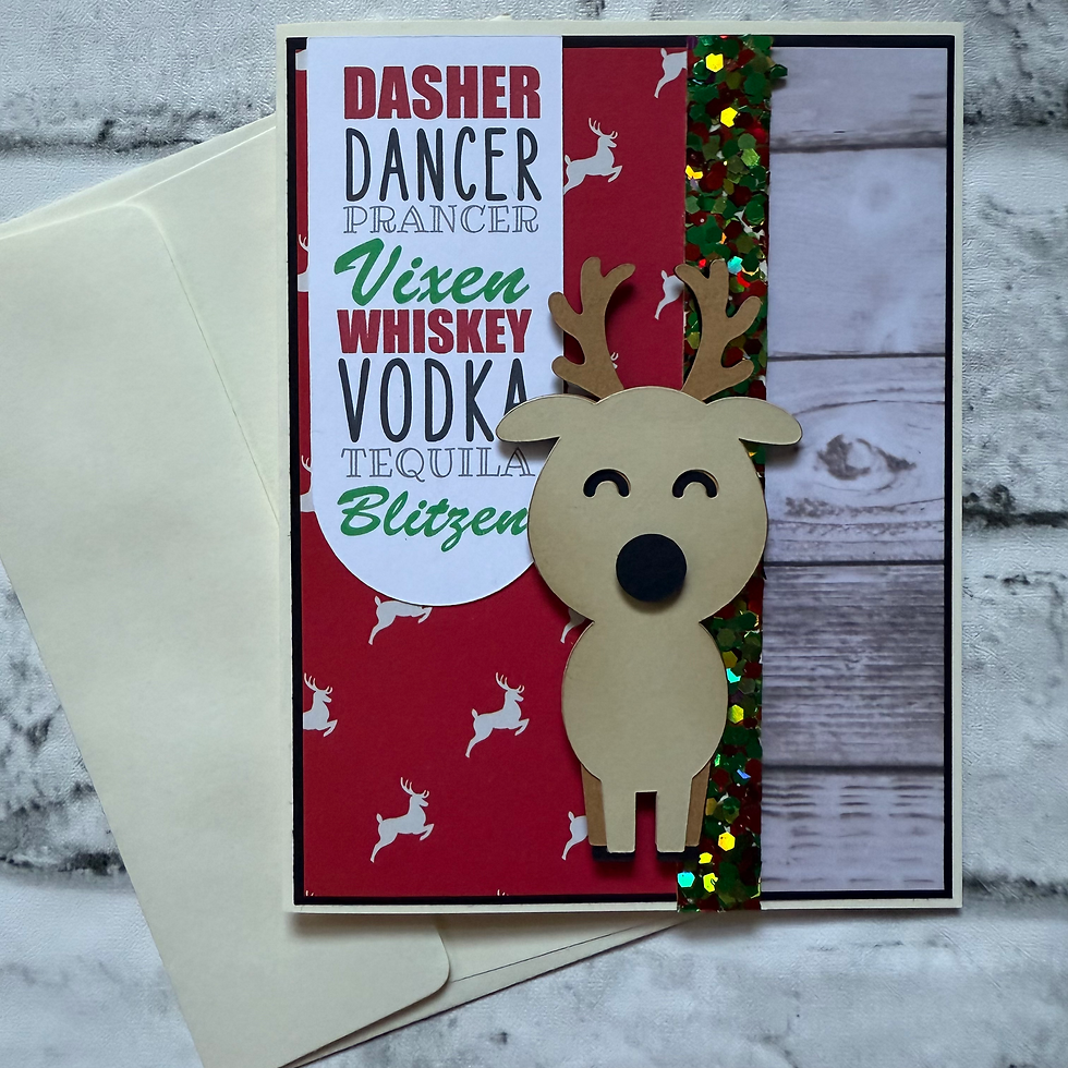 Thumbnail: Christmas Drinking Reindeer DIY Card Making Kit, 4Pk