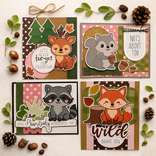 Woodland Animals Card Making Kit: Nicolio DIY Greeting Card Set