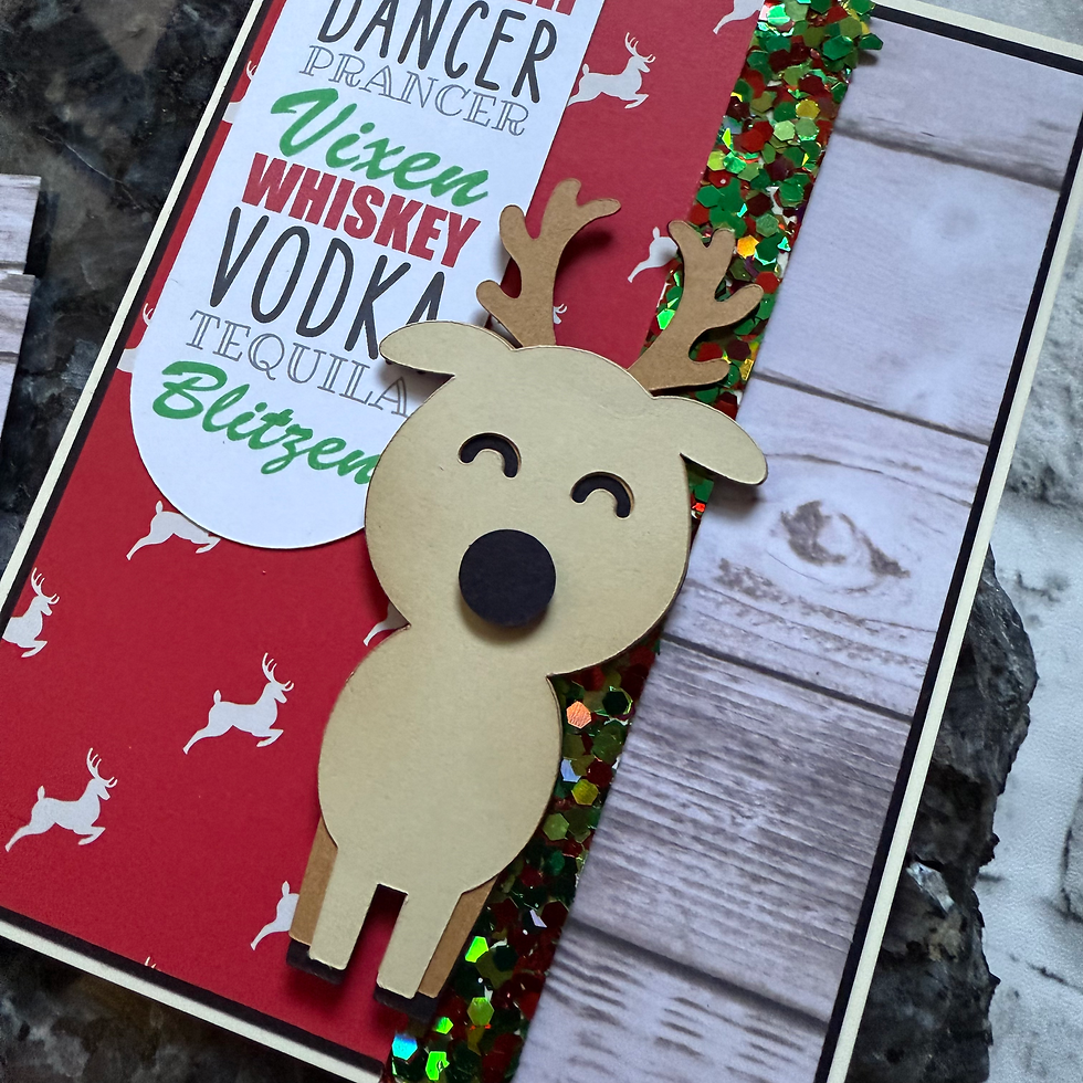 Thumbnail: Christmas Drinking Reindeer DIY Card Making Kit, 4Pk