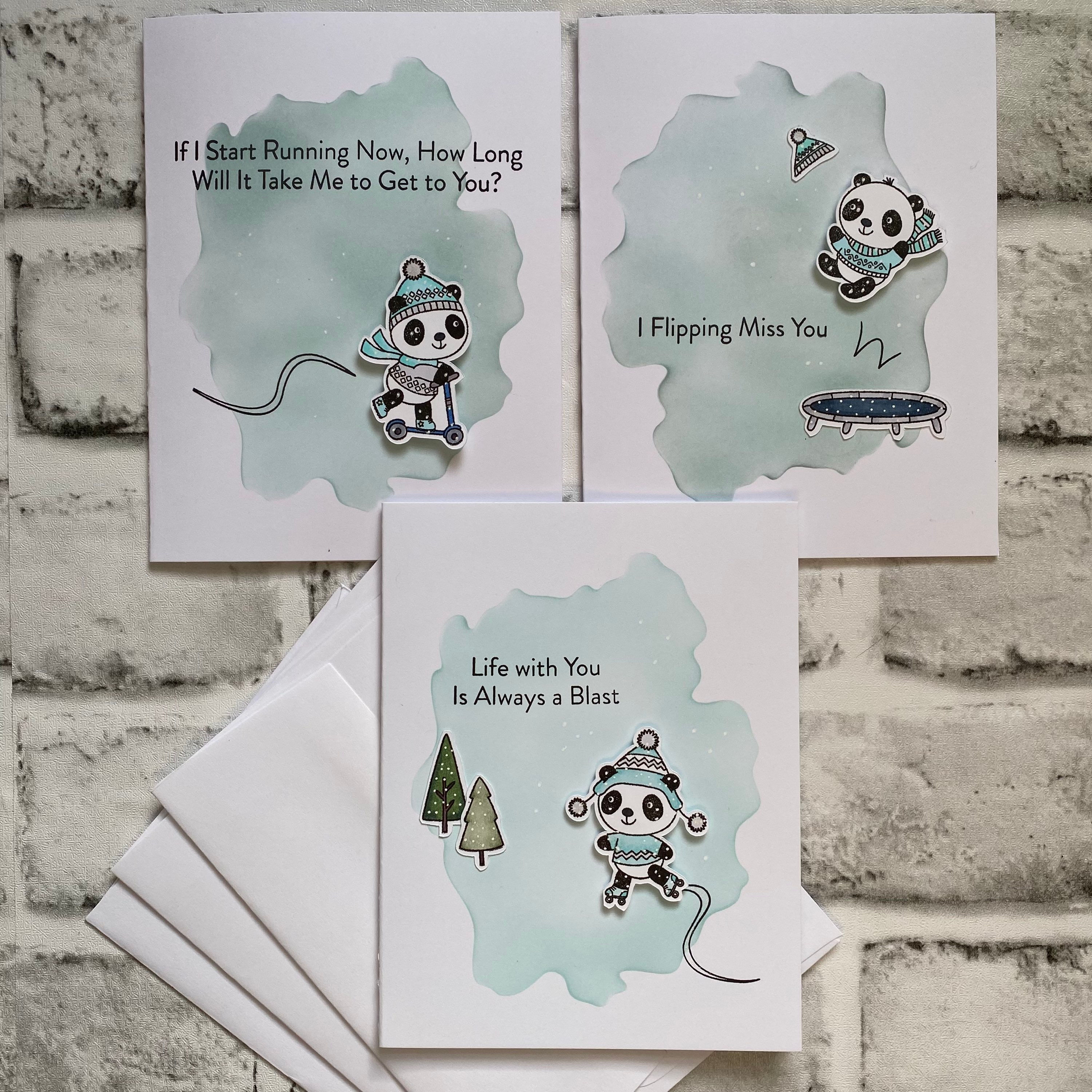 3Pk - Panda Friend Greeting Cards