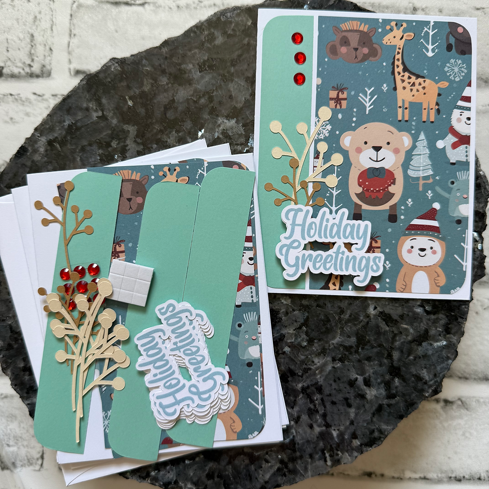 Winter Holiday DIY Card Making Kit, 4Pk