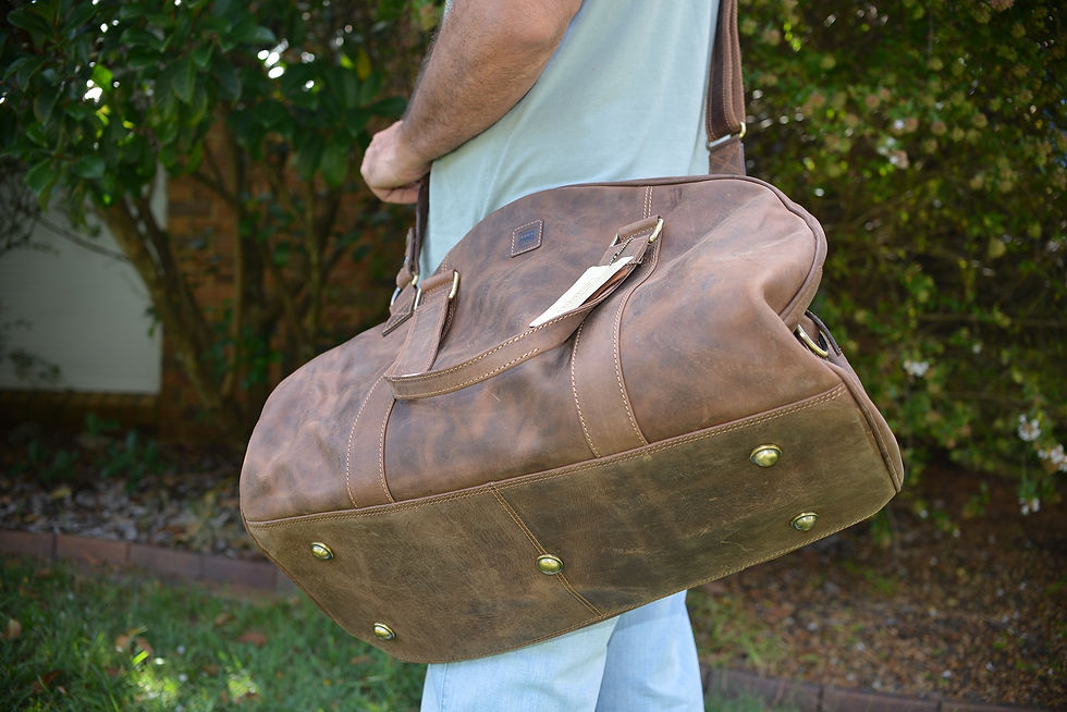 Thumbnail: 22″  &  27"  Leather Duffel Bag