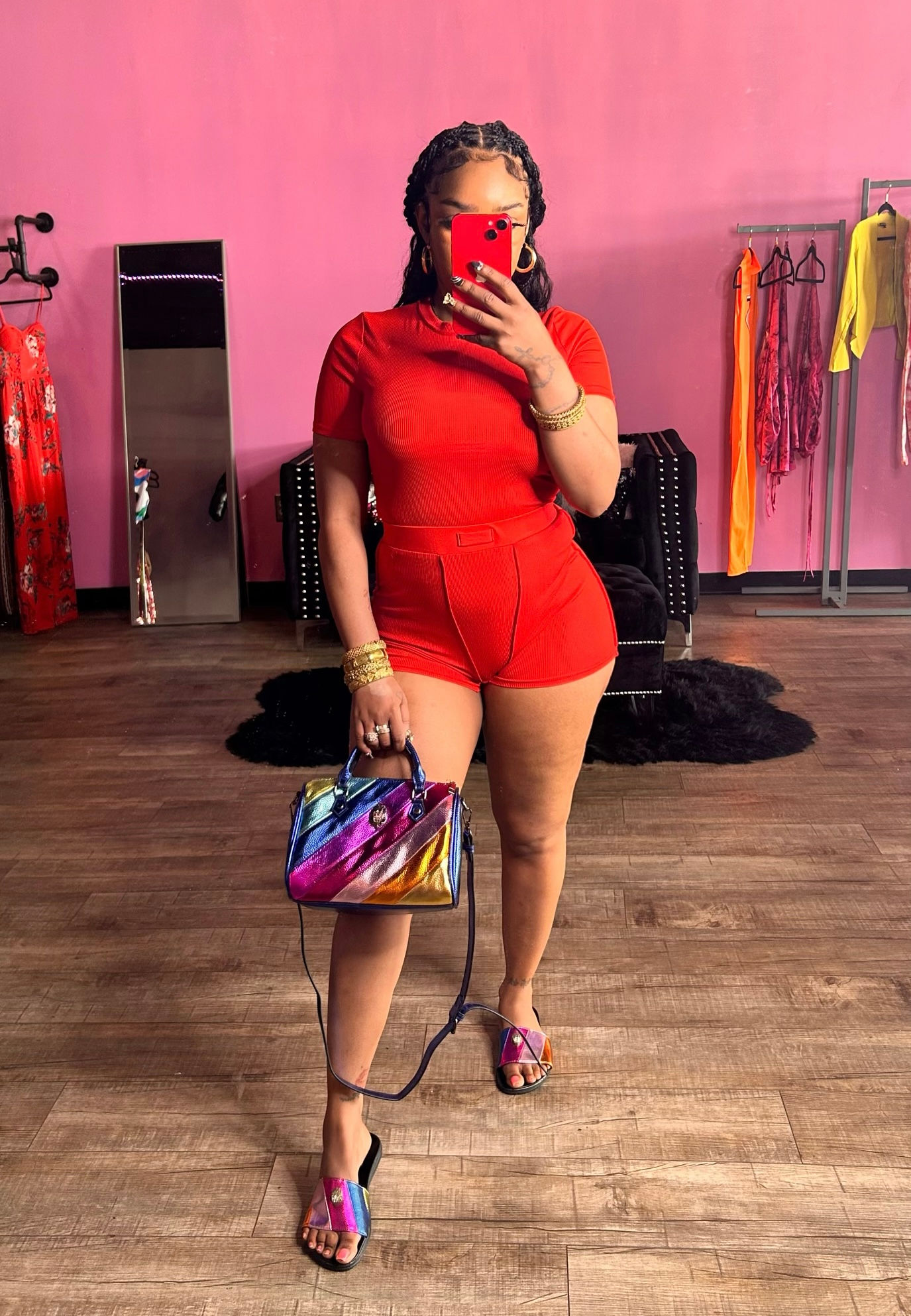 Wayda ribbed two piece short set