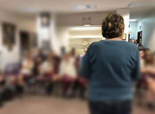 Client at outreach event