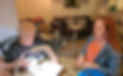 Client with certified occupational therapist/low vision therapist at client's home.
