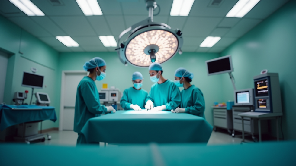 Eye-level view of a modern surgical theatre with equipment