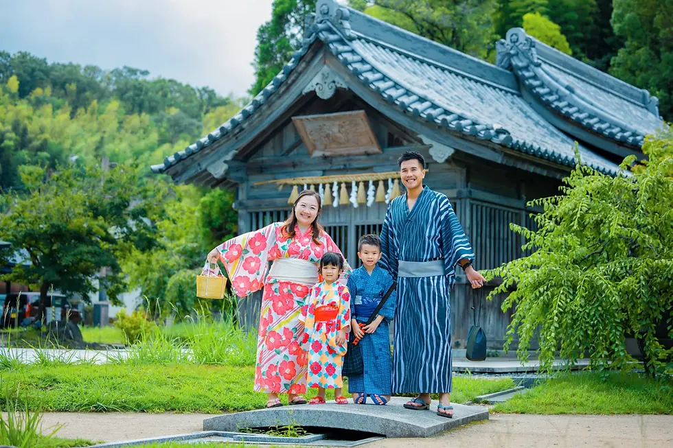 一家4口香港家庭的在太宰府的親子和服攝影,Snapro福岡和服攝影