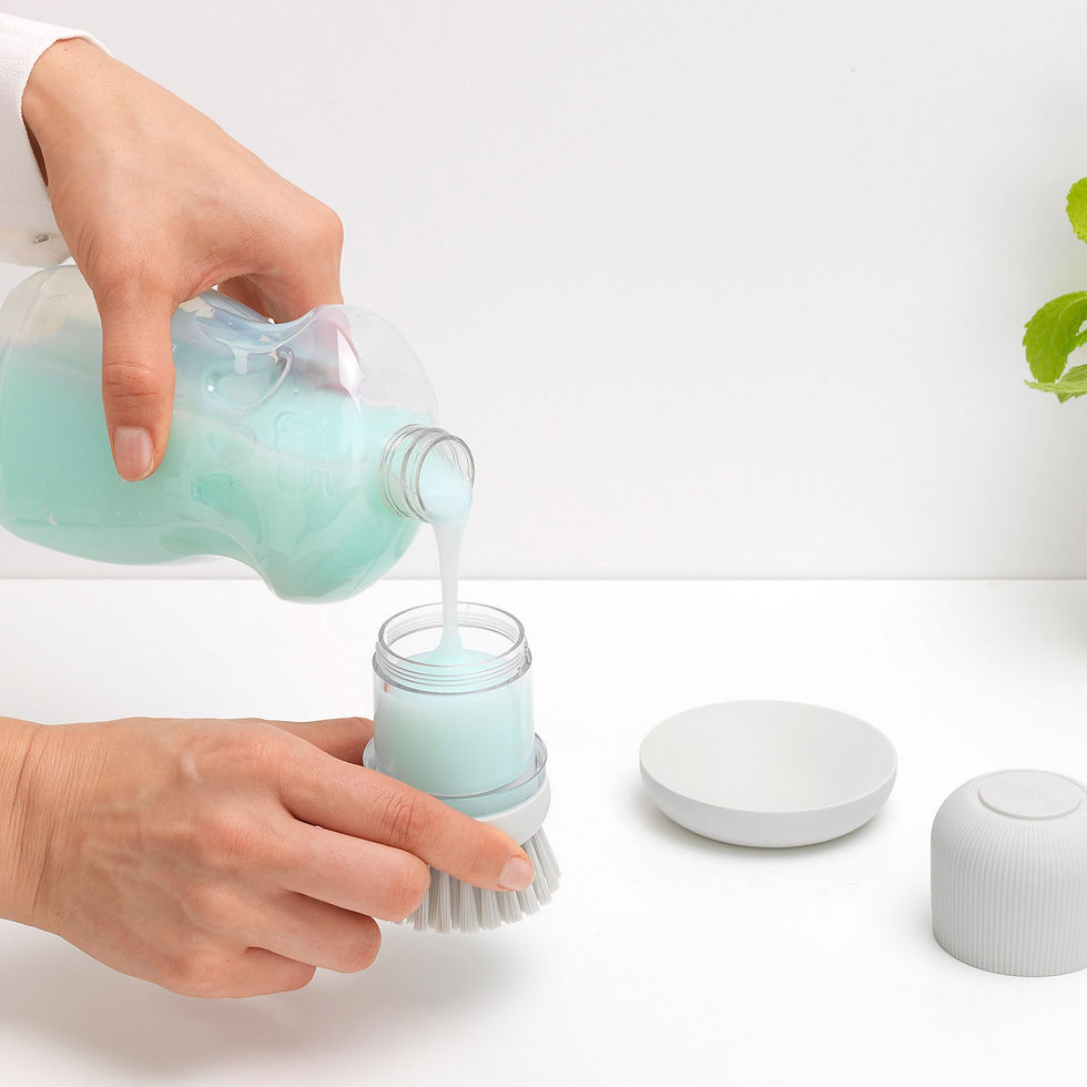 Thumbnail: Soap Dispensing Dish Brush Light Grey