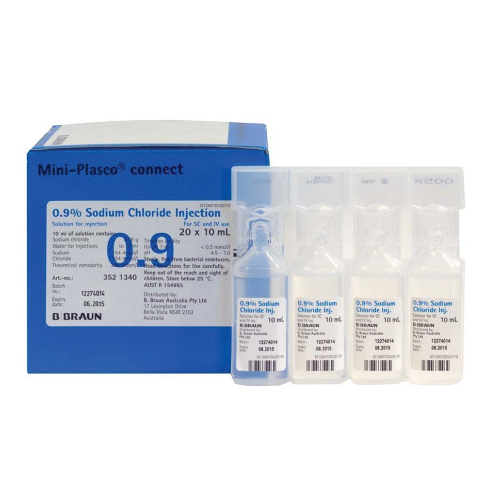 Sodium Chloride Miniplasco 0.9% 20 x 20ml Injection