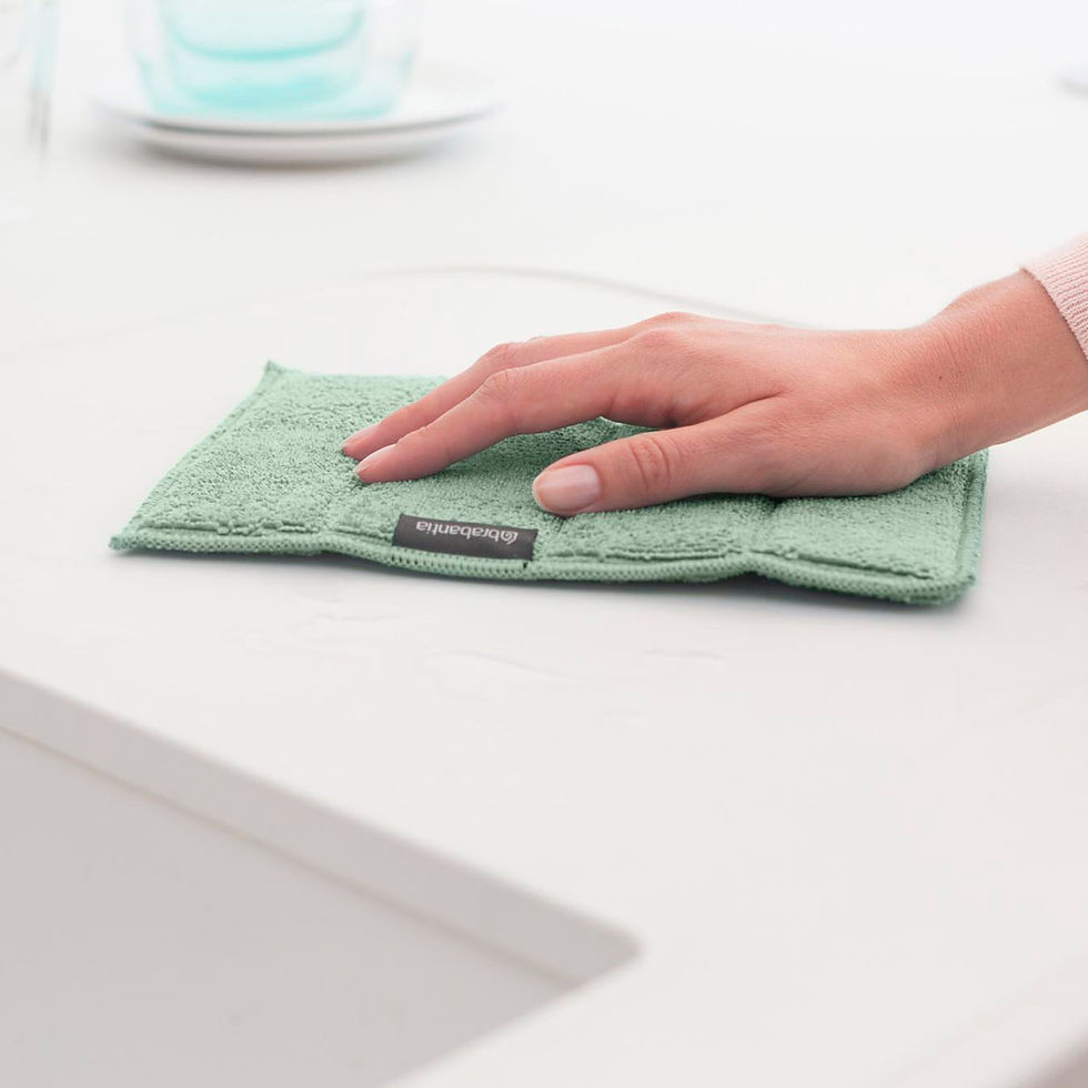 Thumbnail: Microfibre Cleaning Pads, Set of 3, 16x22 cm (Dark Grey / Light Grey / Jade Gree