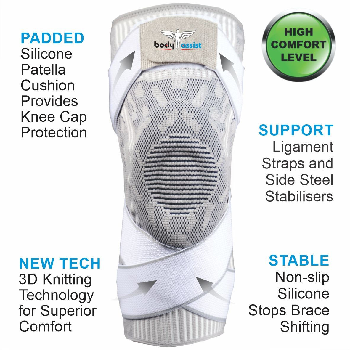 Multi Function Stability Sports Knee White/Grey
