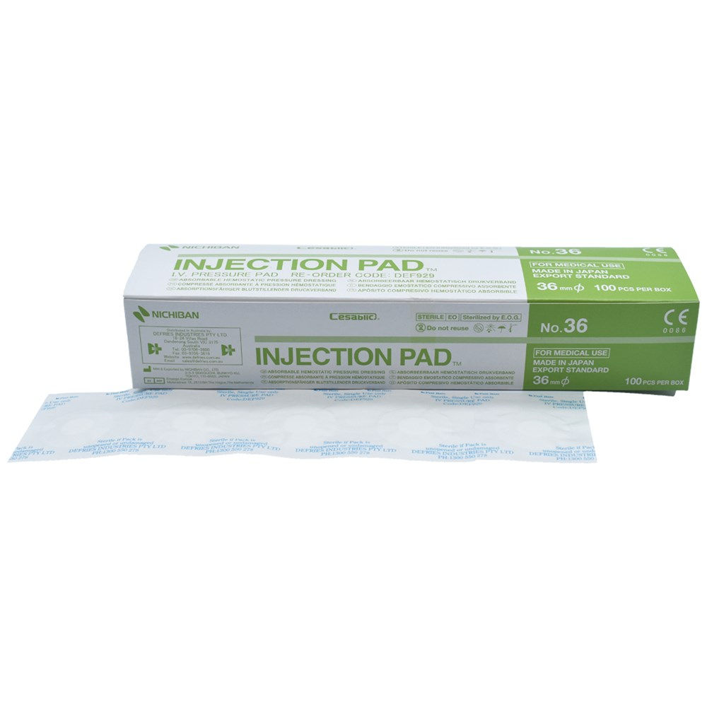 Nichiban I.V. Dressings Injection Pad 36mm Defries Box of 100