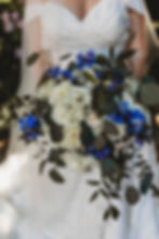 Blue White and Green Bridal Bouquet