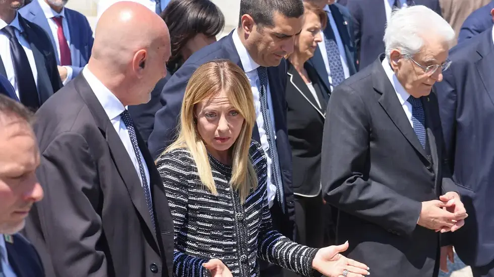 Meloni and President Mattarella visited Baggiovara hospital on Sunday (Getty Images)