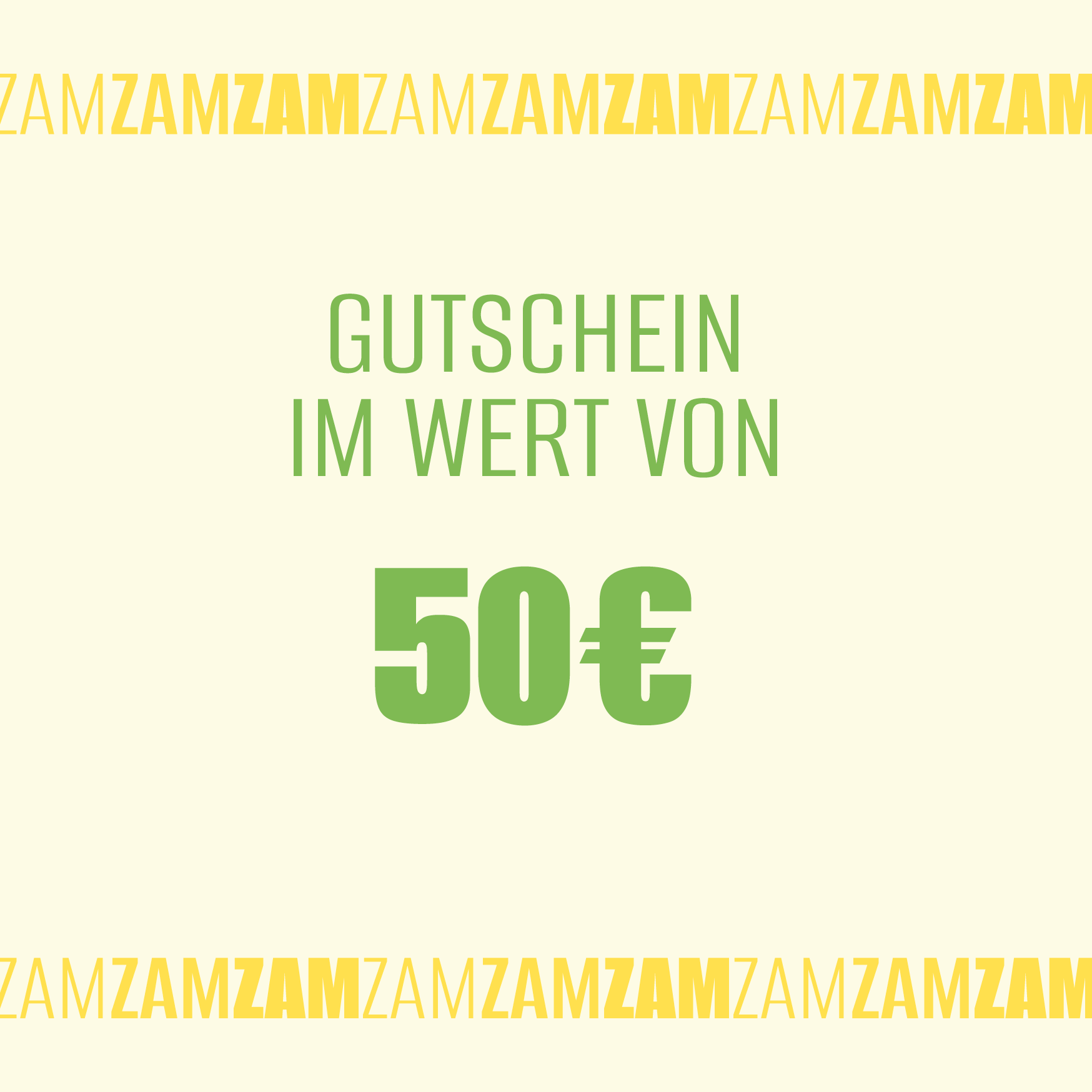 Genussgutschein zamzamzam 50€ (Selbstdruck)