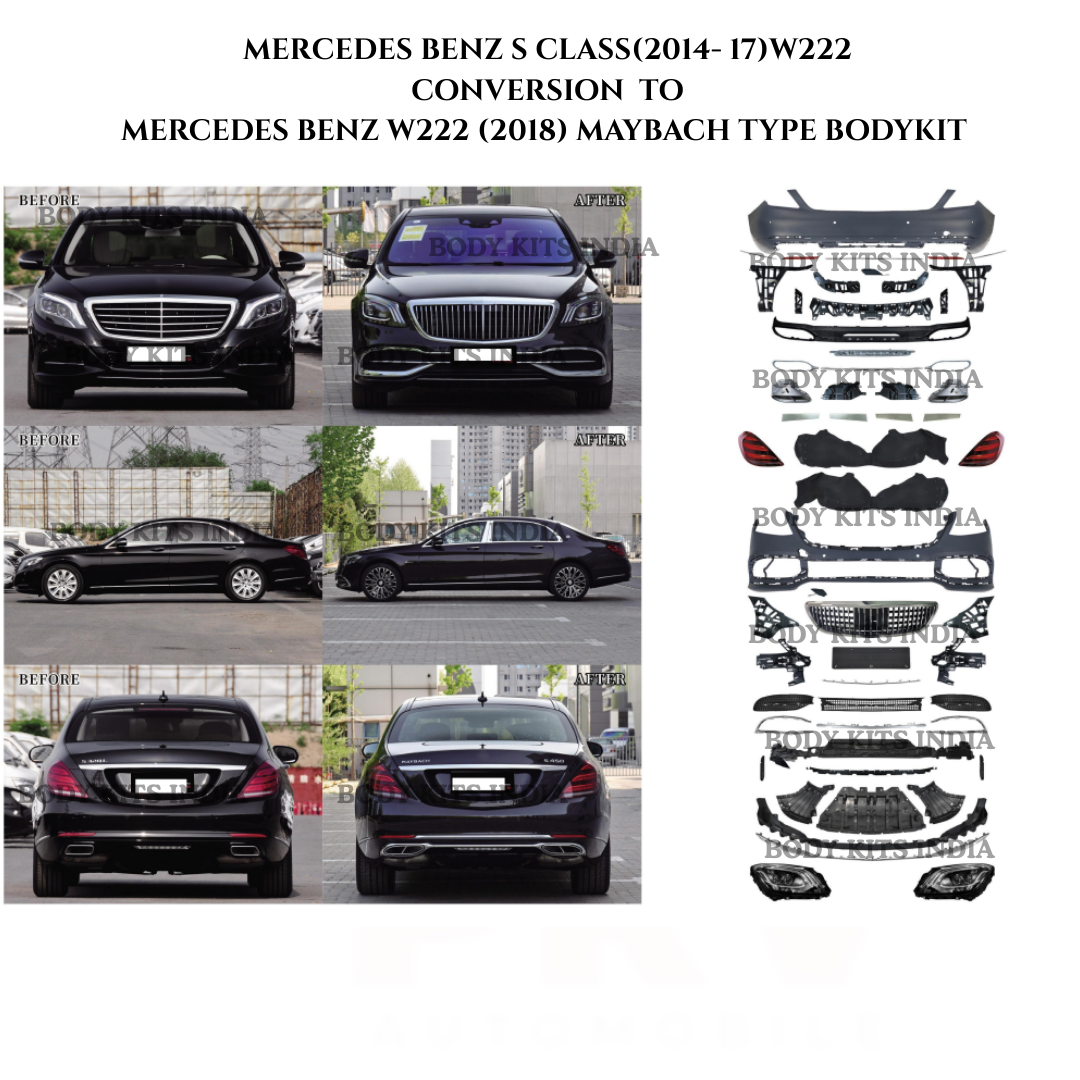 Mercedes S-Class body kit Maybach-style rear conversion option for W222