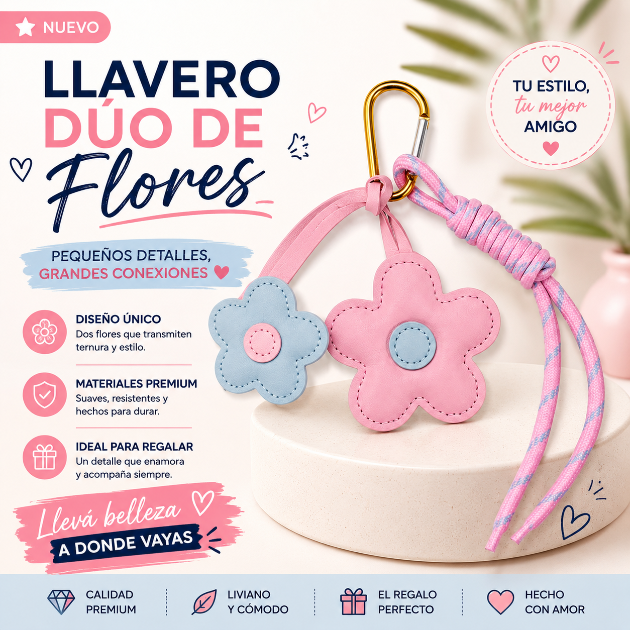 Llaveros de flor con piola-7932
