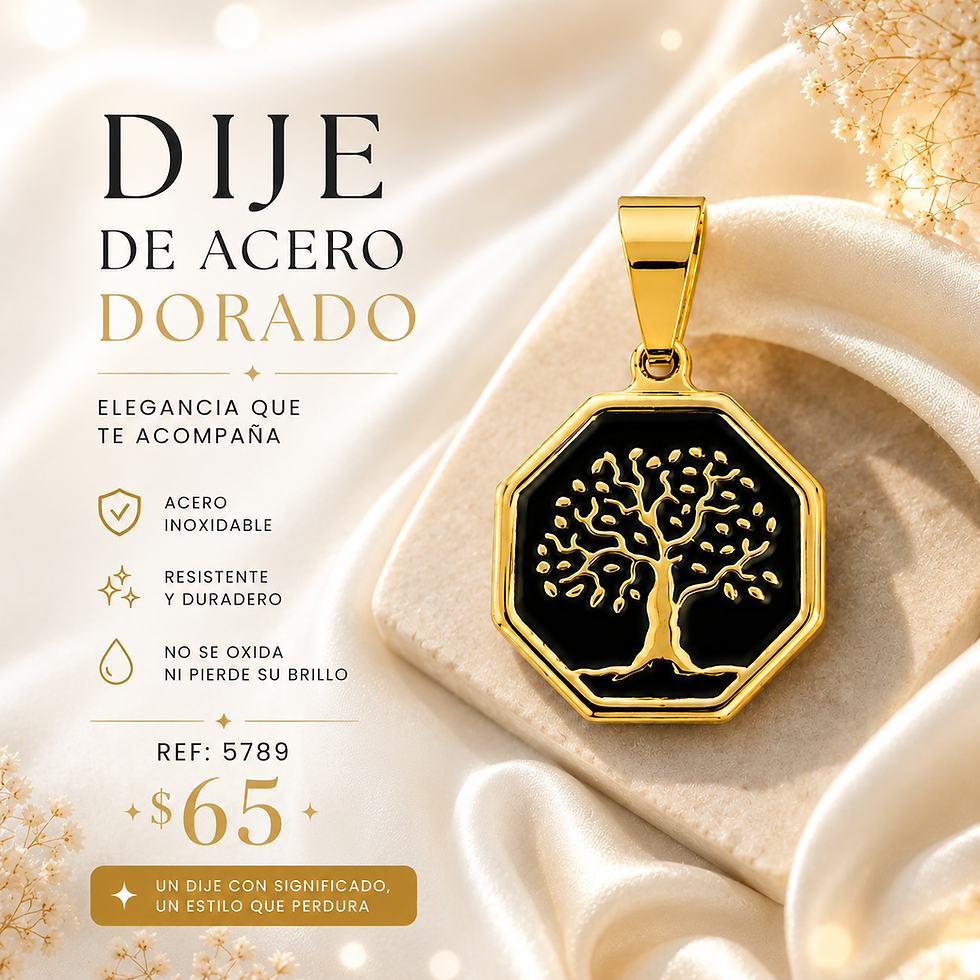 Miniatura: Dije de acero dorado-5789