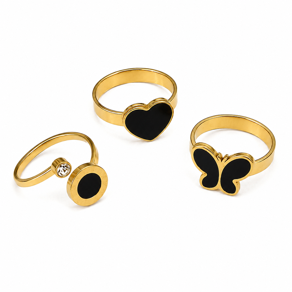 Miniatura: Anillos de acero dorado-7935