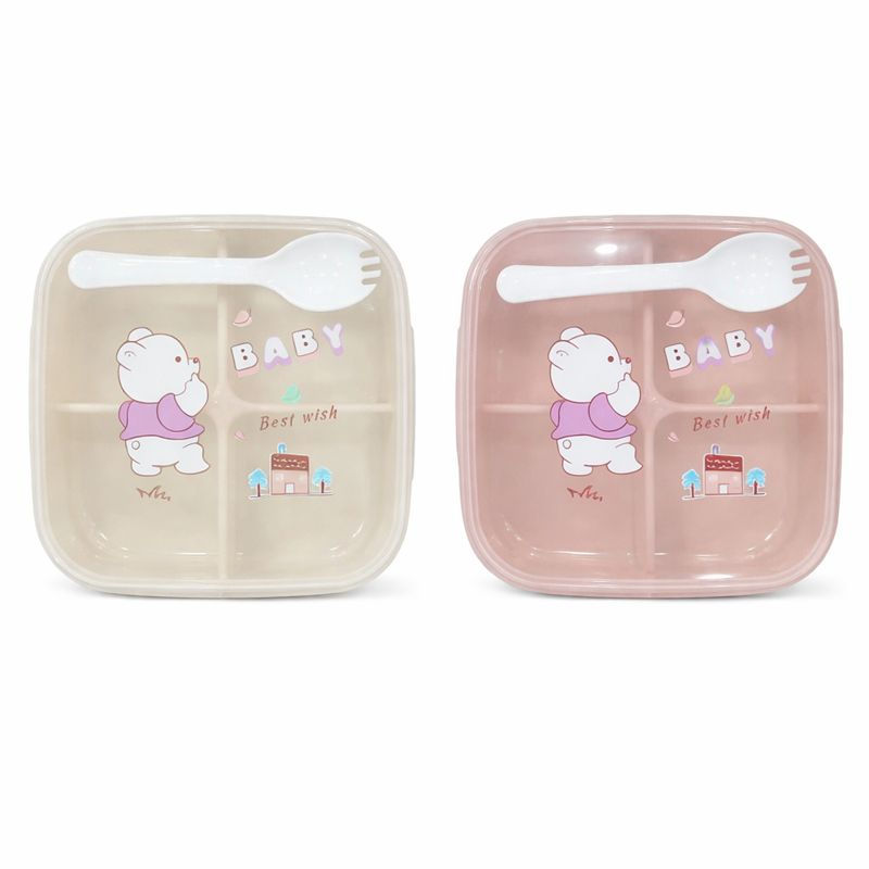 Lunchera con cierre hermetico y tenedor-