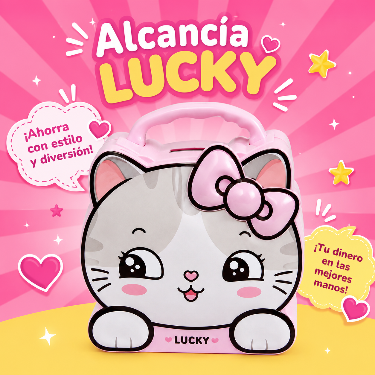 Alcancia de metal de gatita