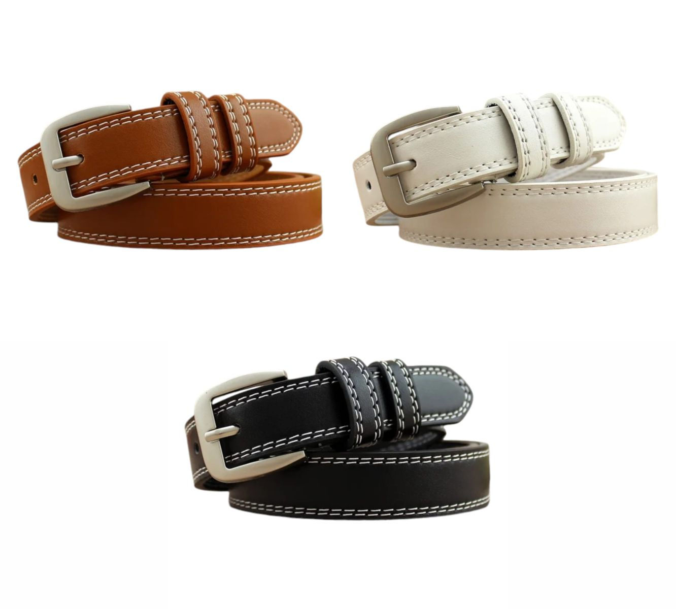 Cinto dama con doble pespuntes-6595