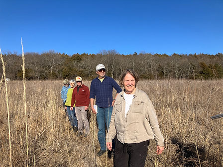 Friends walking in our field
